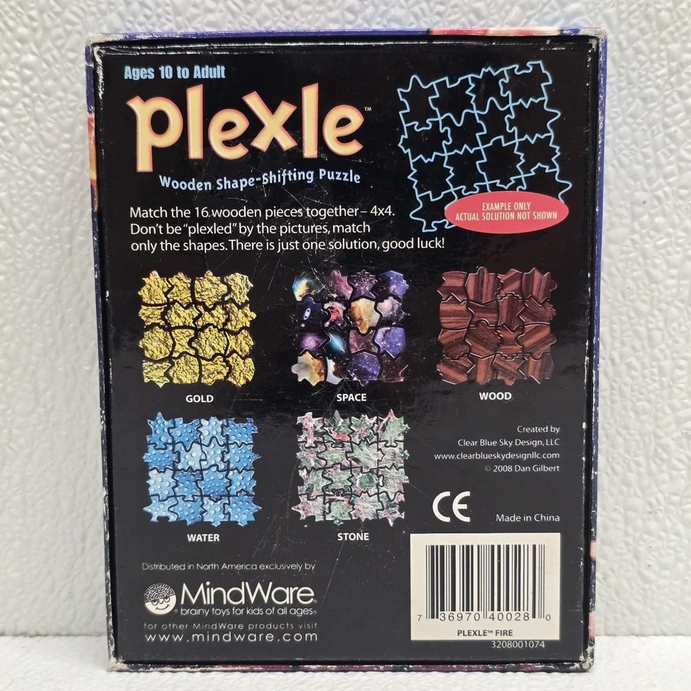 Fire Plexle Wooden Shape-Shifting Puzzle 2008 MindWare Complete